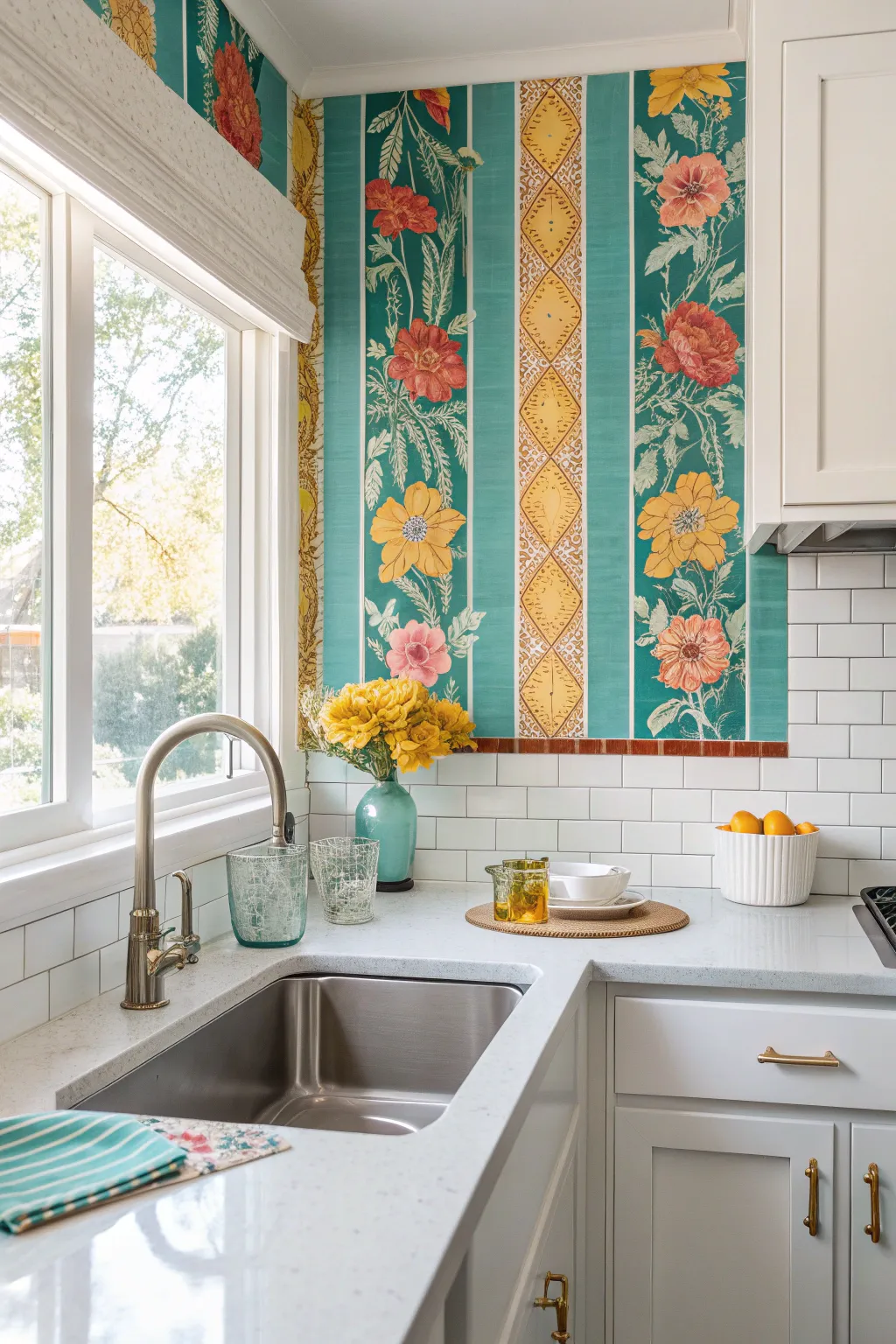 18+ Fresh Wallpaper Backsplash Ideas for Home