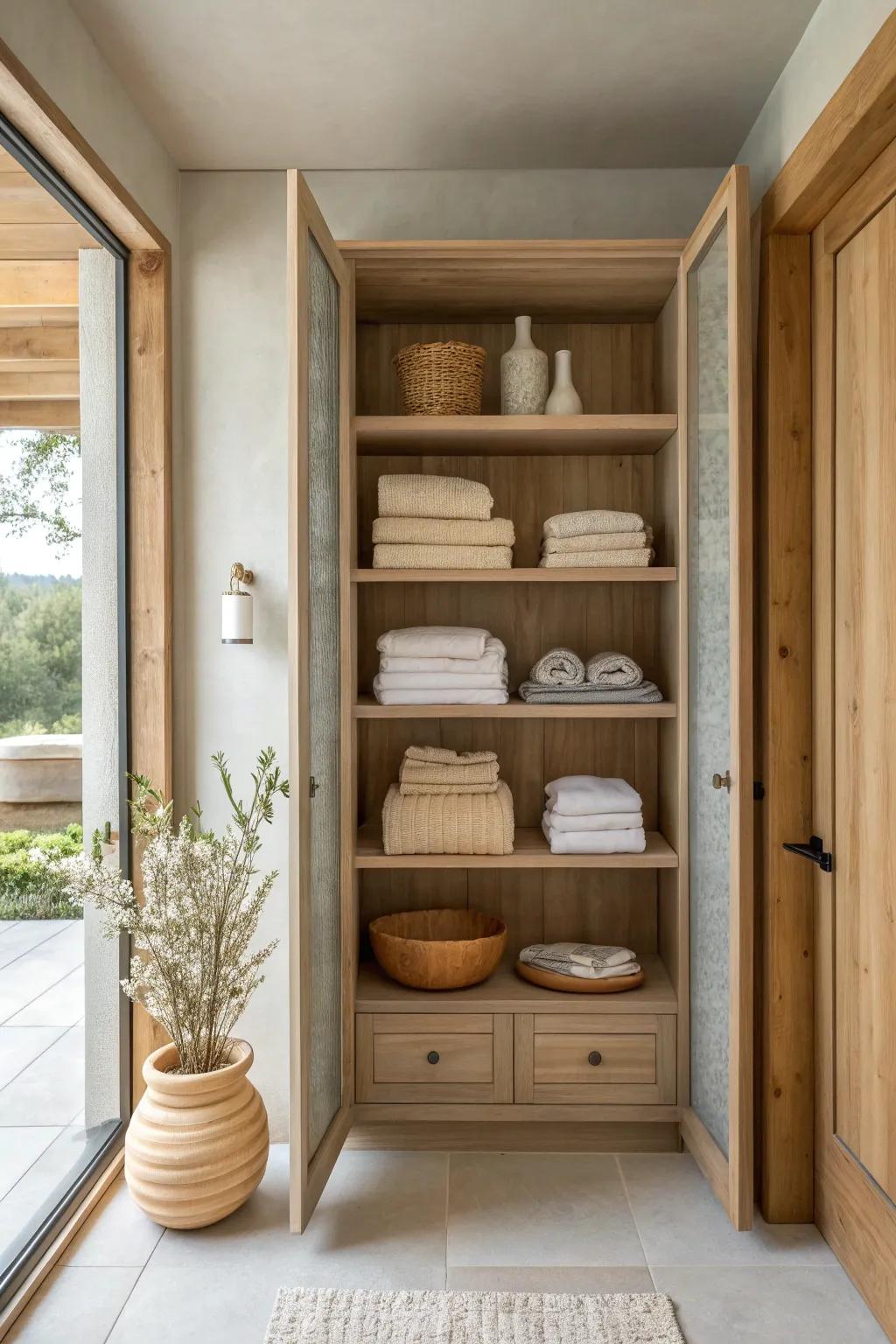 18+ Stylish Built-In Bathroom Linen Closet Ideas