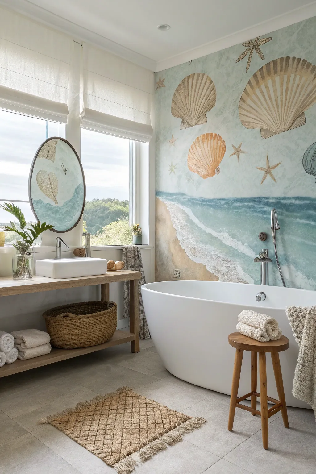 15+ Inspiring Bathroom Mural Wallpaper Ideas