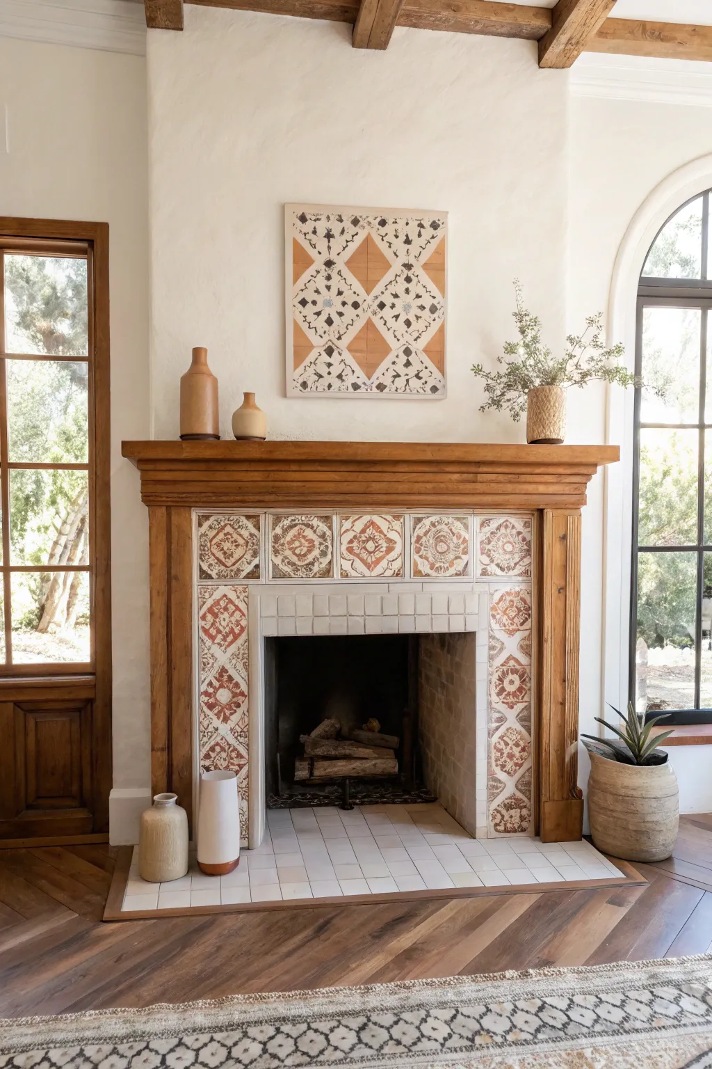 18+ Stylish Peel and Stick Tile Fireplace Ideas