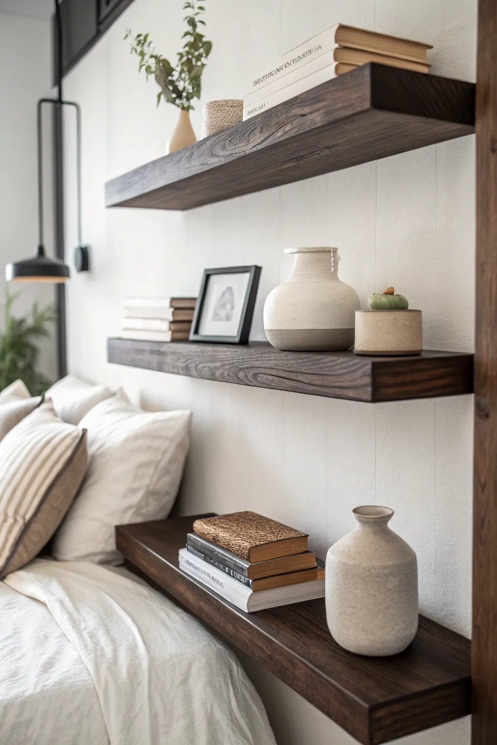 20+ Stunning White & Dark Wood Bedroom Ideas