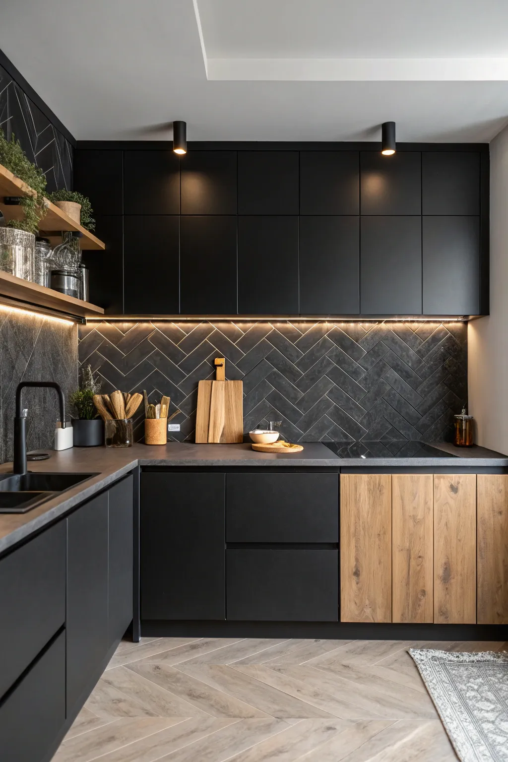 18+ Sleek Black Backsplash Ideas for Modern Kitchens