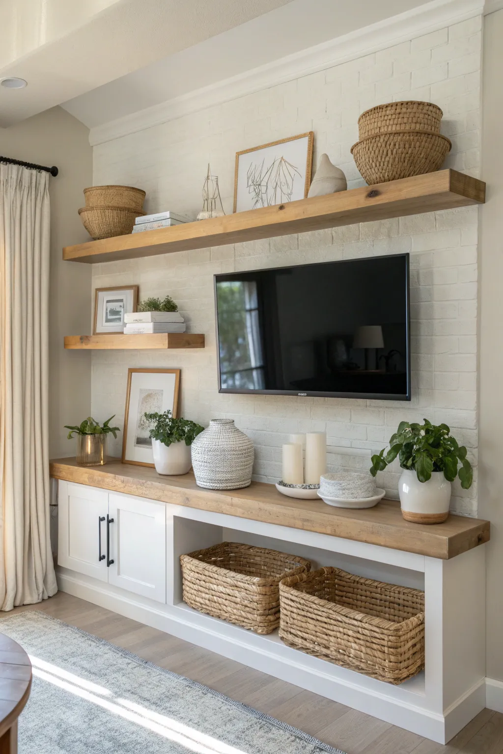19+ Stylish Floating Shelves for Wall-Mounted TVs