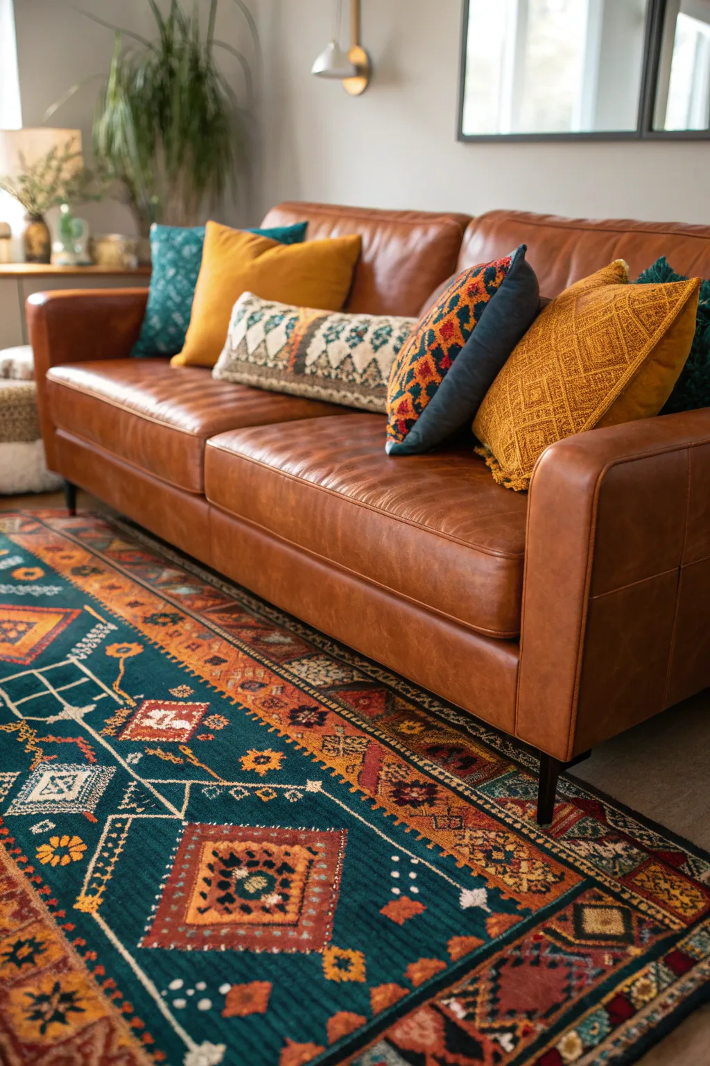 20+ Stylish Cognac Leather Sofa Decorating Ideas