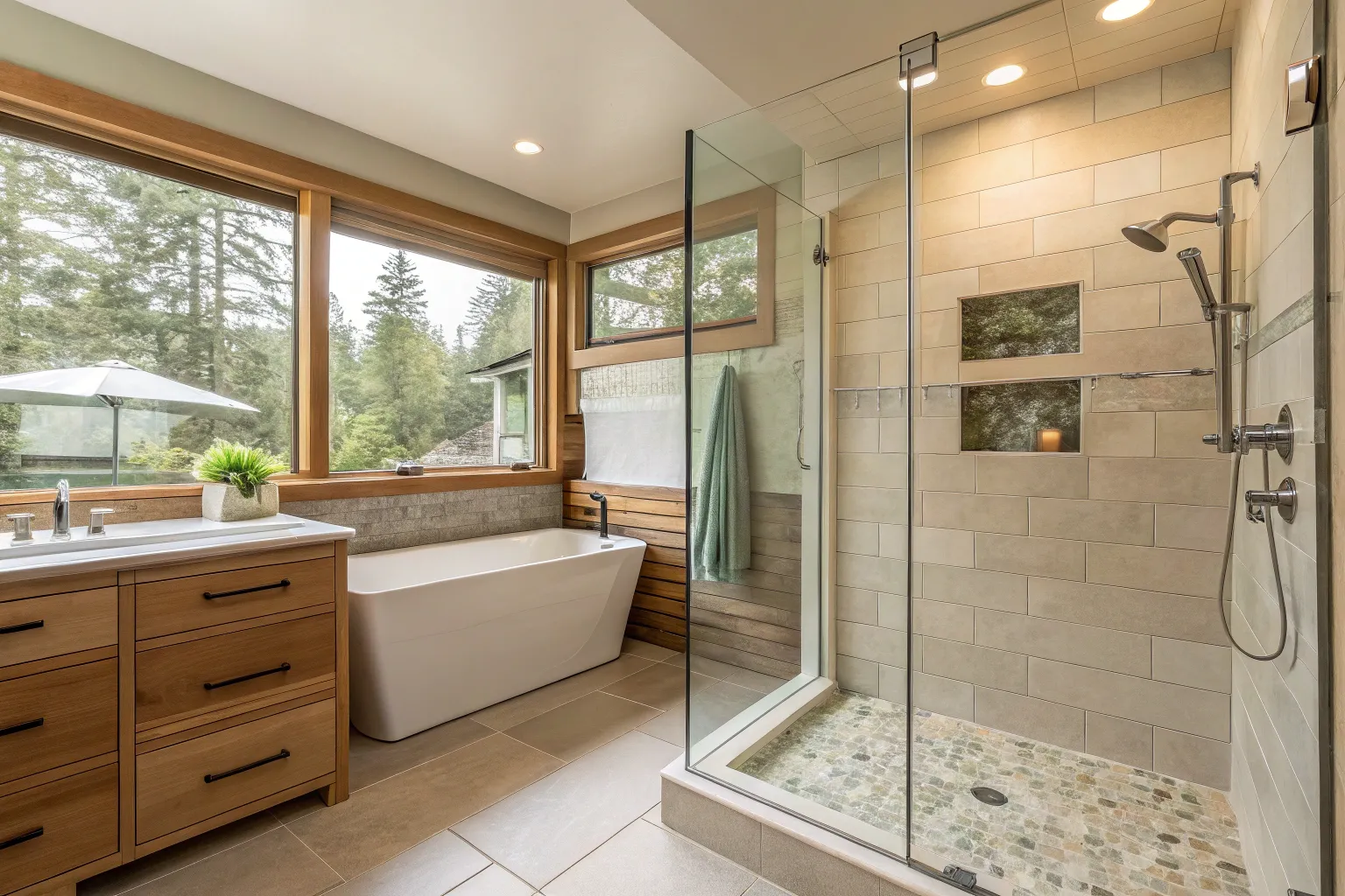 17+ Stylish Modern Walk-In Shower Tub Combo Ideas